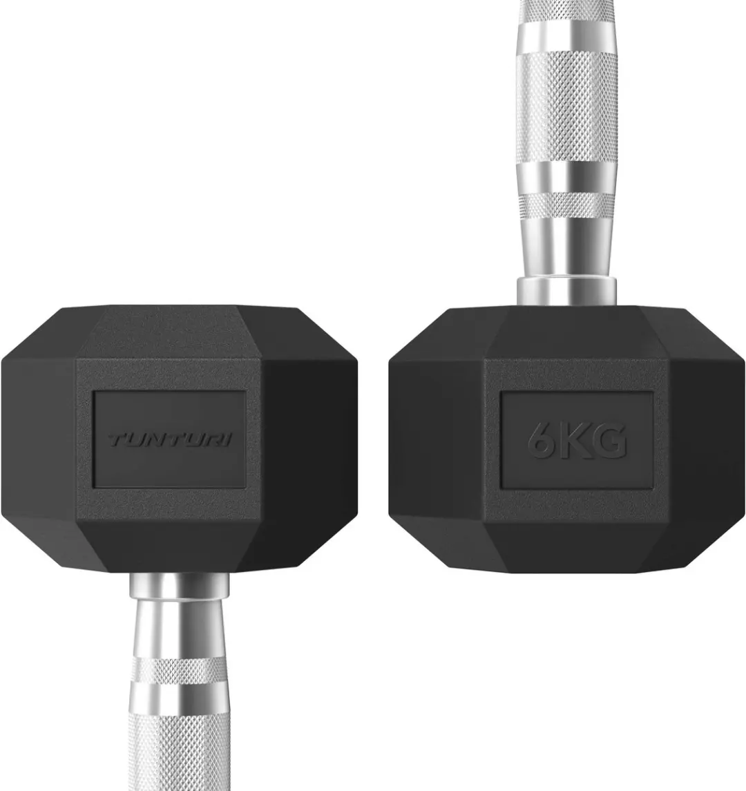 Tunturi Platinum Hexa Dumbbell 6kg - Zwart