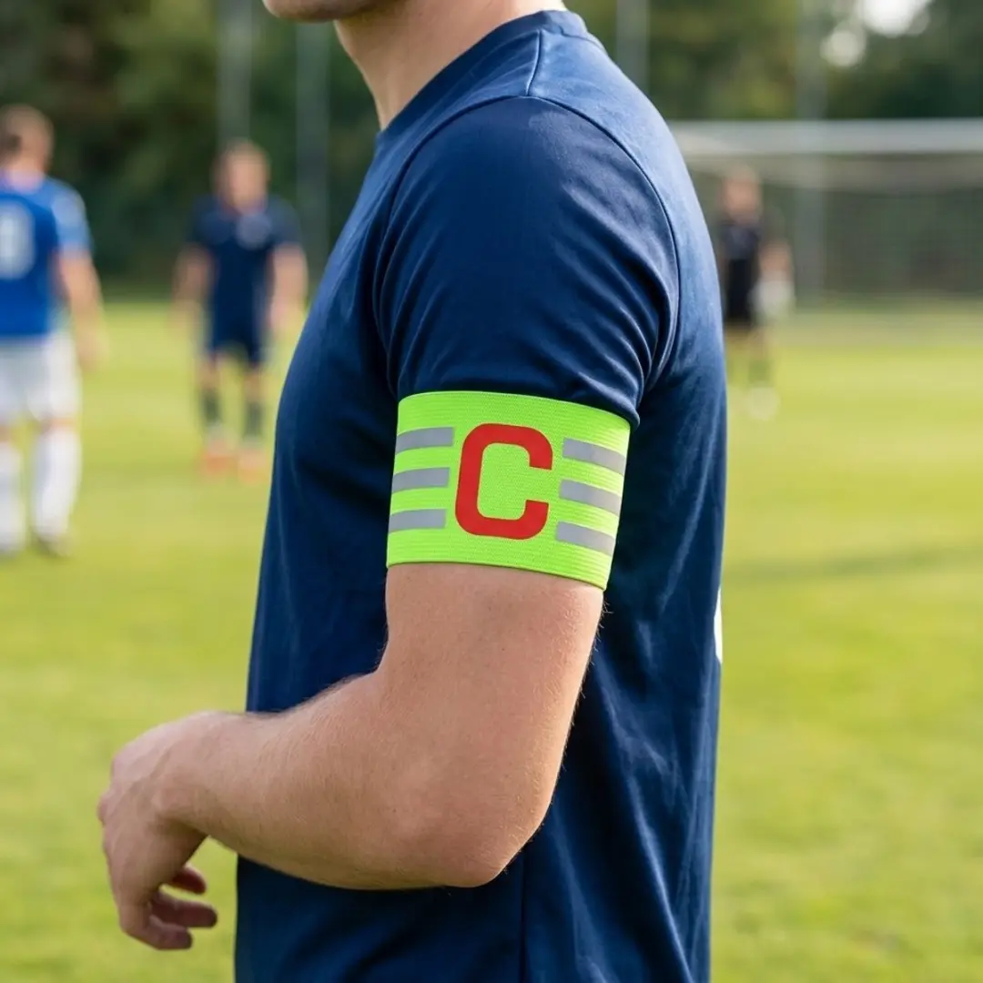 NUVEX Aanvoerdersband Voetbal - Groene - Reflecterend - Met C