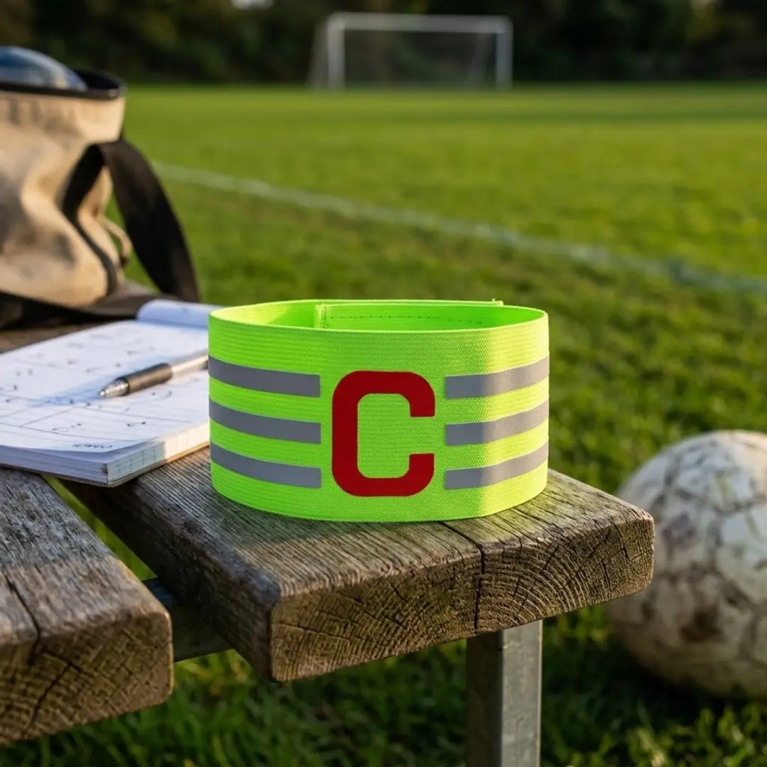 NUVEX Aanvoerdersband Voetbal - Groene - Reflecterend - Met C