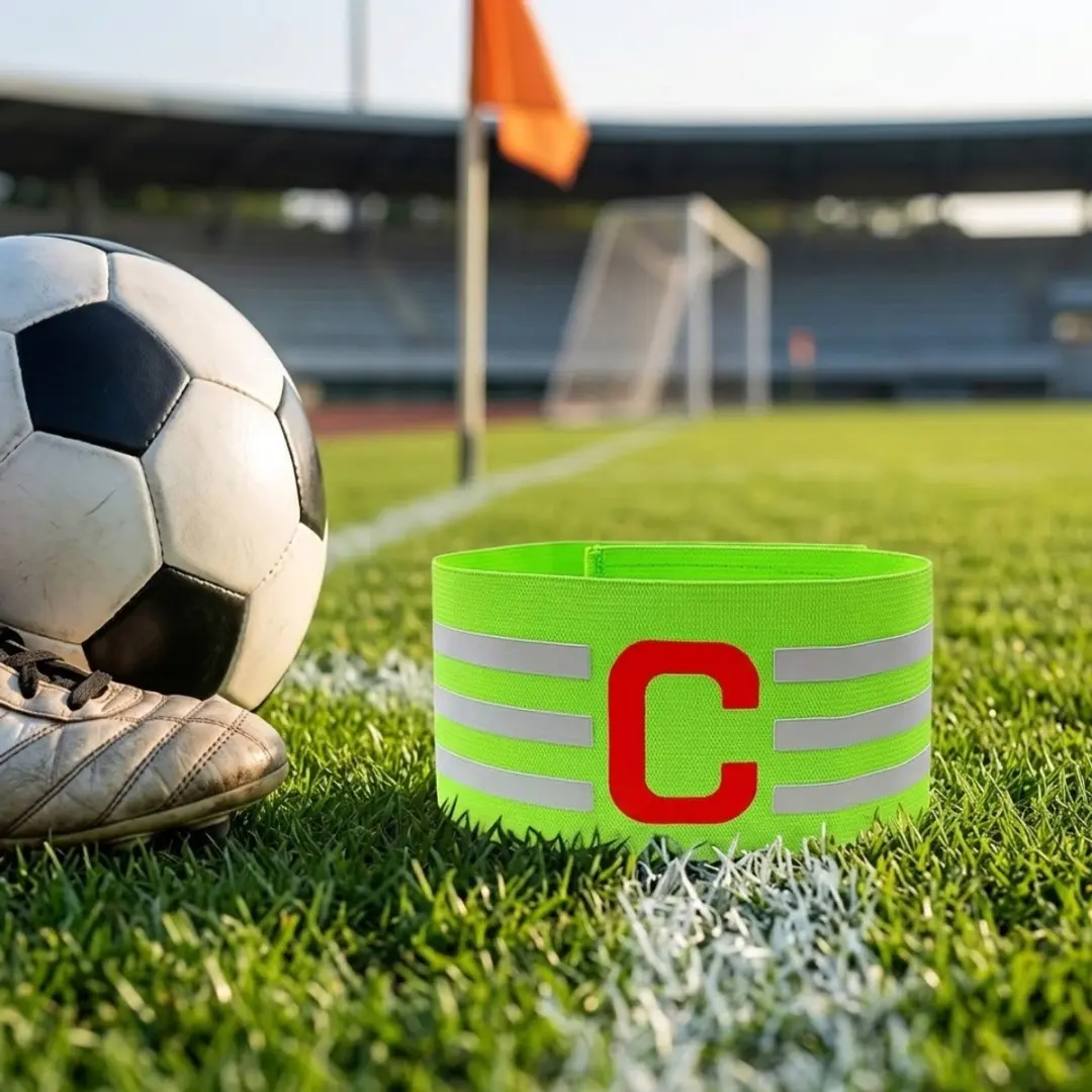 NUVEX Aanvoerdersband Voetbal - Groene - Reflecterend - Met C