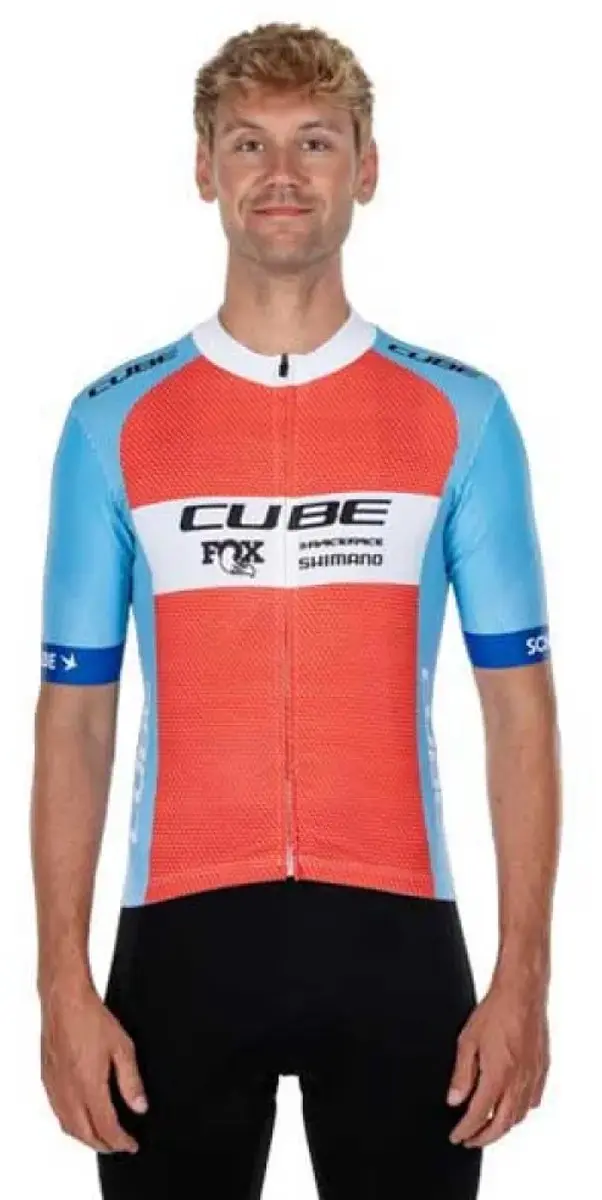 Cube Factory Racing Wielertrui Blauw XXL