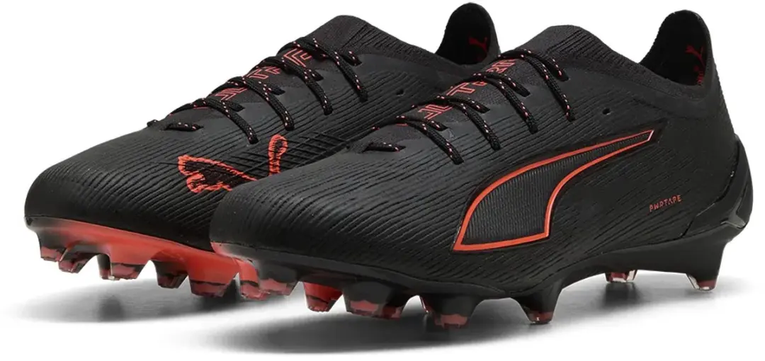 PUMA Ultra 6 Ultima FG Voetbalschoenen - Zwart/Rood/Grijs - Maat 40