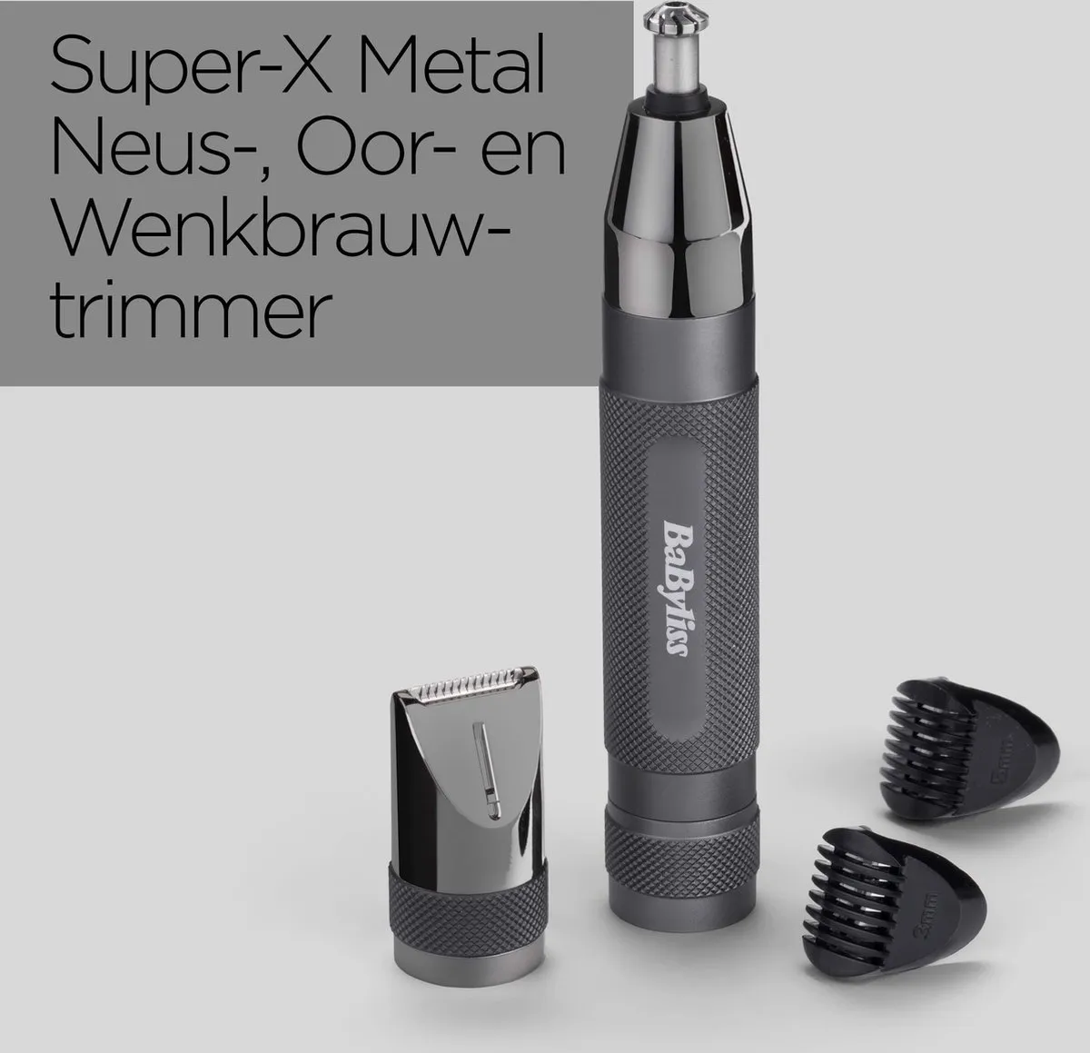 Babyliss Super-X Metal Series E111E Precisietrimmer - Neus/Wenkbrauw - Zwart Chroom