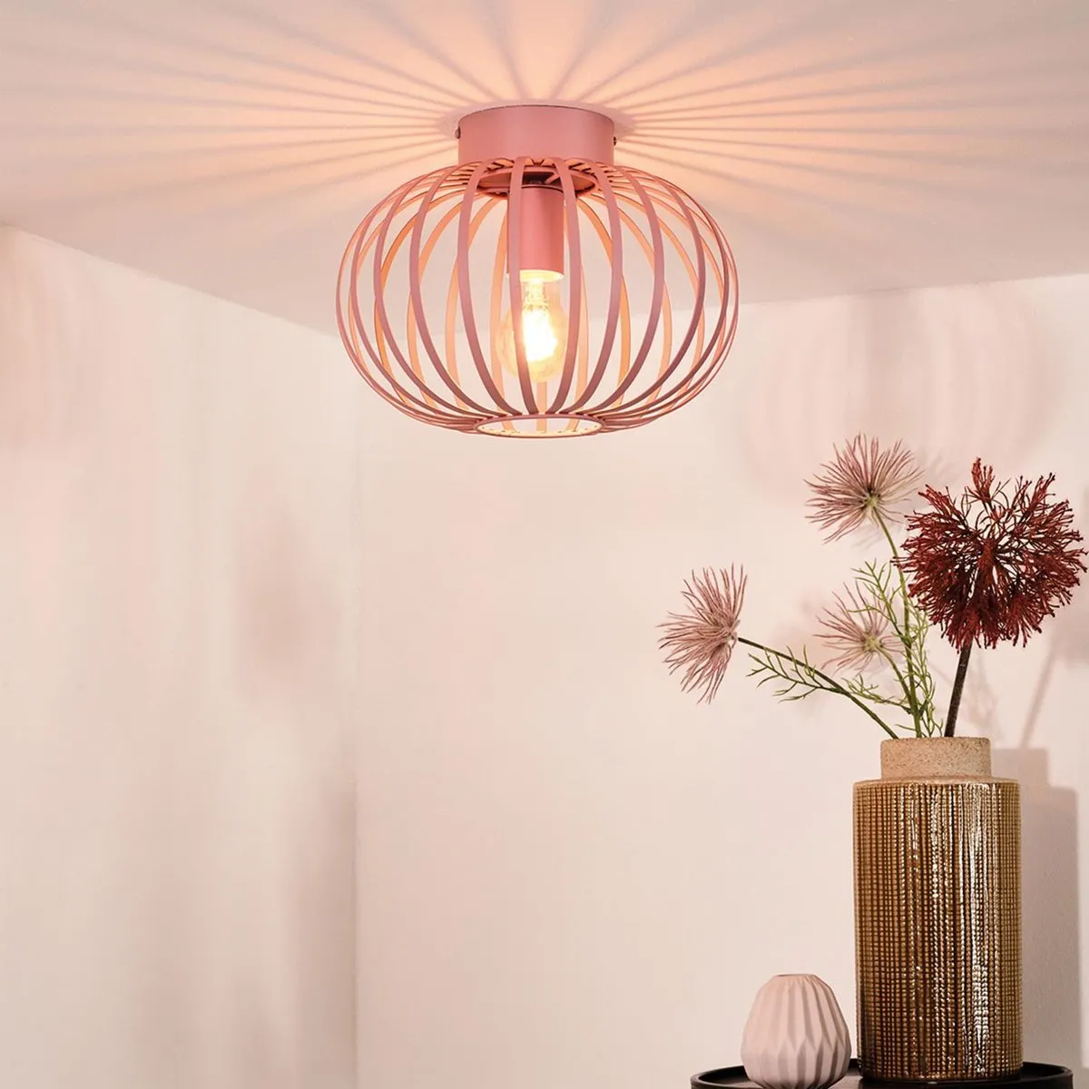 Lucide Merlin Plafonnière Ø30cm - Roze
