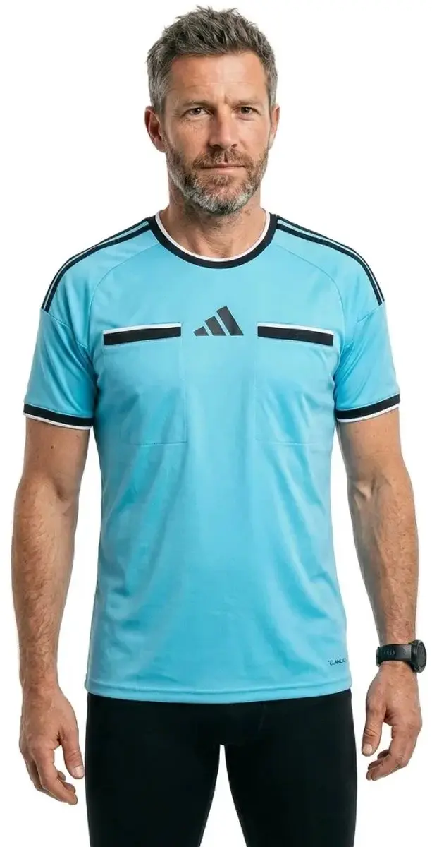 Adidas Referee 26 T-shirt - S - Bright Cyan/Black