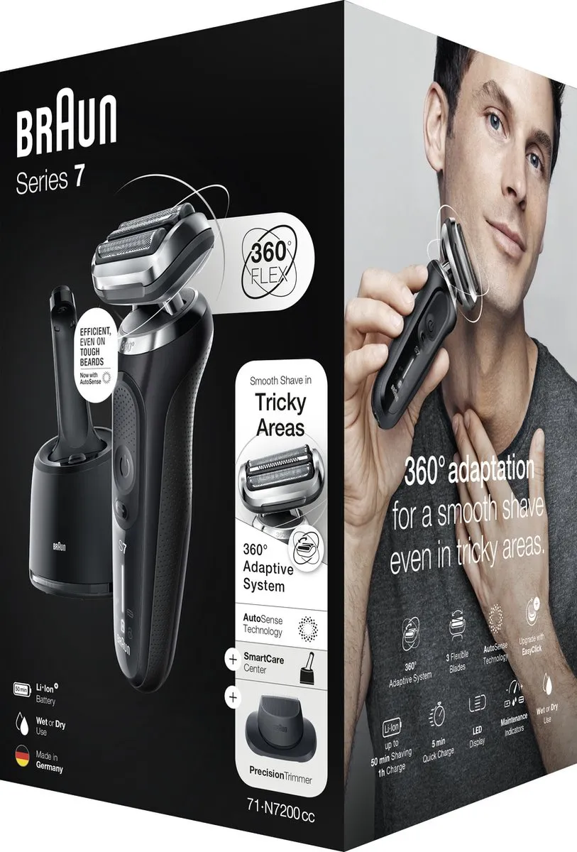 Braun Series 7 71-N7200cc Elektrisch Scheerapparaat - 3 Mesjes - Zwart