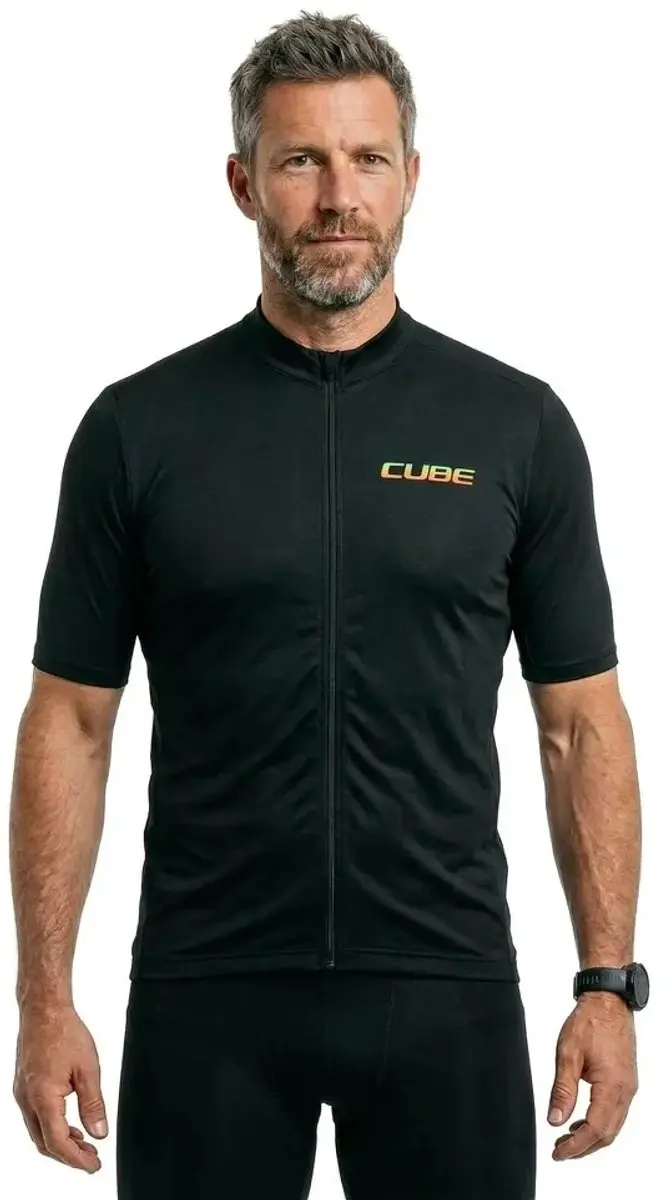 Cube Cmpt Korte Mouw Wielertrui XS - Zwart