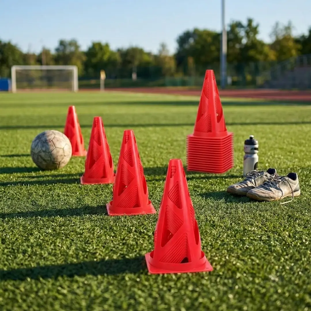 NuveX Rode Voetbal Trainingskegels 23cm - 10 Stuks
