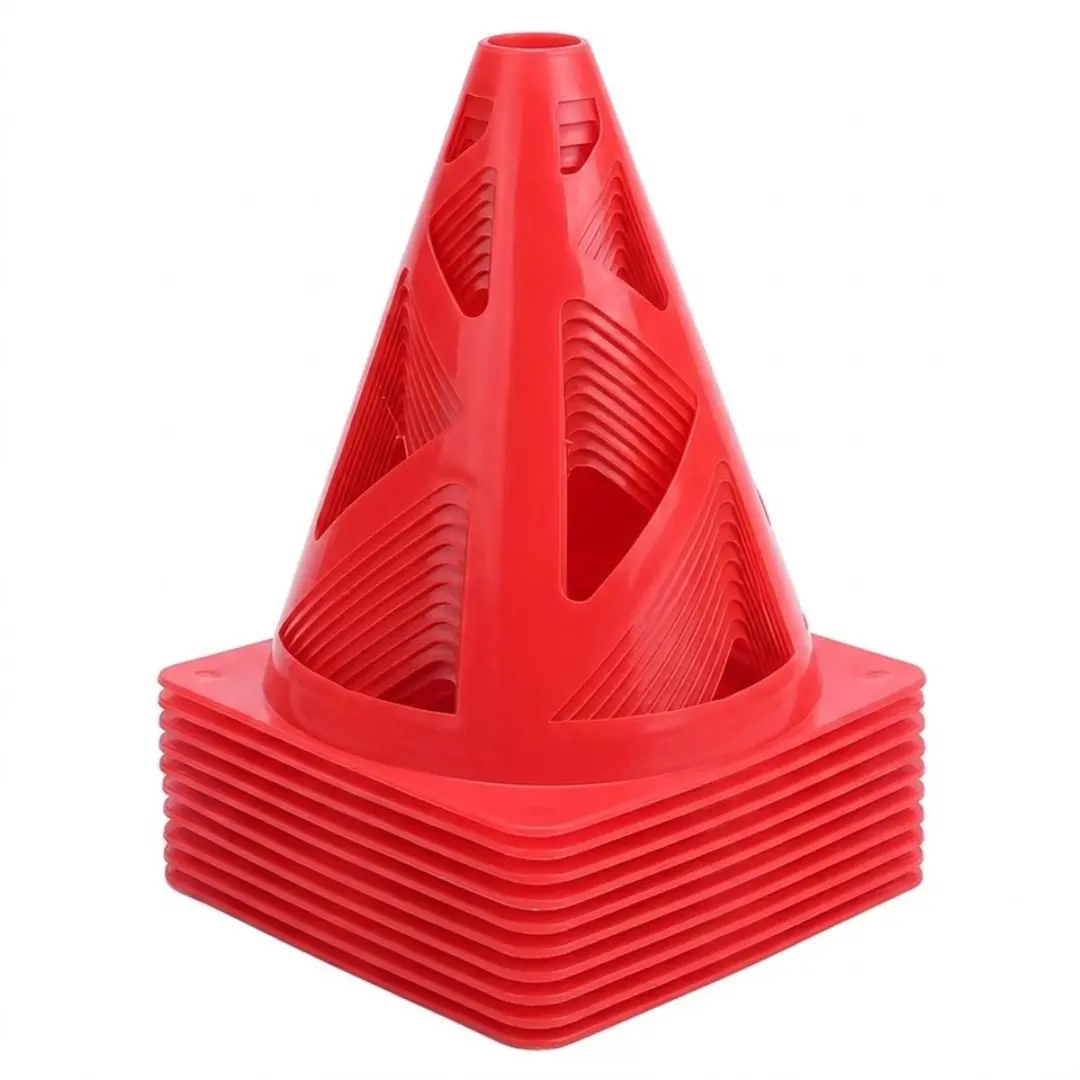 NuveX Rode Voetbal Trainingskegels 23cm - 10 Stuks