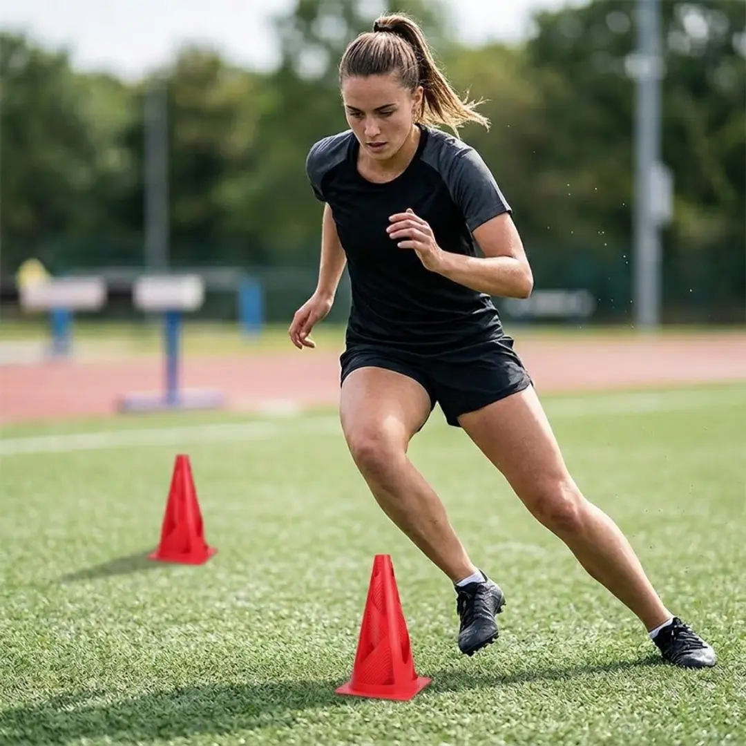 NuveX Rode Voetbal Trainingskegels 23cm - 10 Stuks