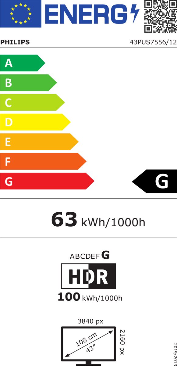 Philips 43PUS7556/12 - 43 inch - 4K LED - 2021