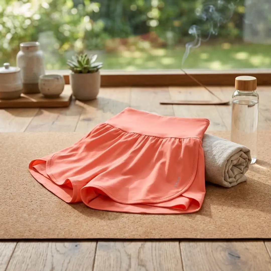 NuveX Dames Sport Shorts Hoge Taille - M - Oranje Rood