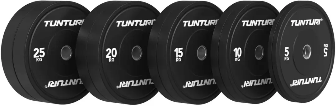 Tunturi Platinum Halterschijven 150kg - 10 Stuks - Ø45cm - Zwart