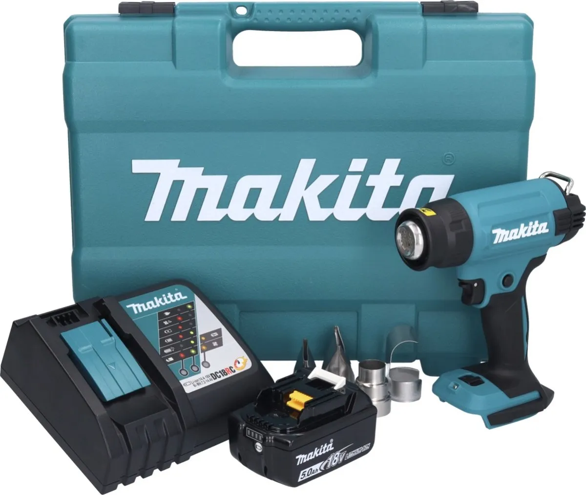 Makita DHG181RT1K Snoerloos Heteluchtpistool 18V - 150-550°C - 5.0Ah