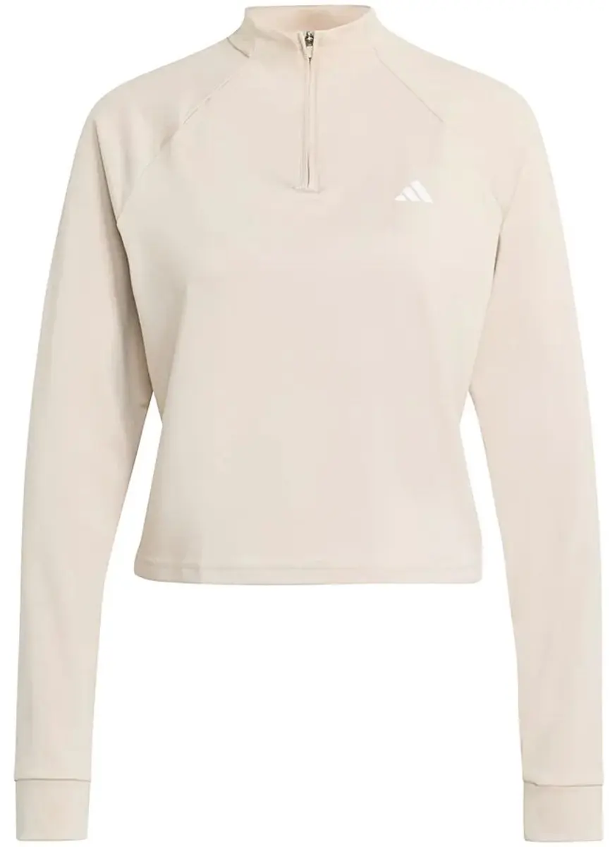 Adidas Train Essentials Minimal Branding Cover Up Sweatshirt XS - Beige