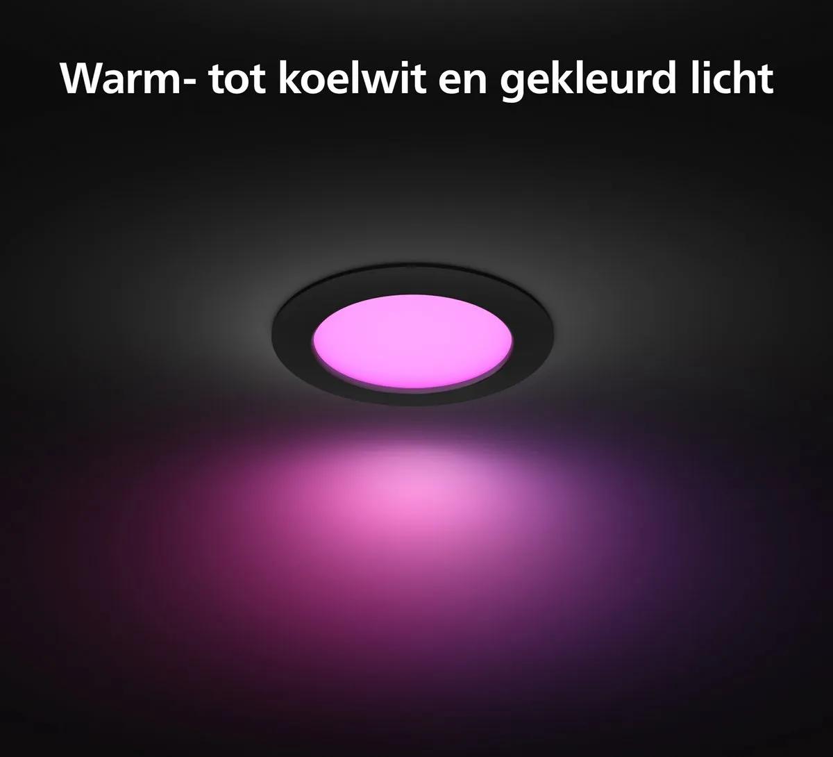 Philips Hue Inbouwspot Slim 170mm - Zwart - RGB