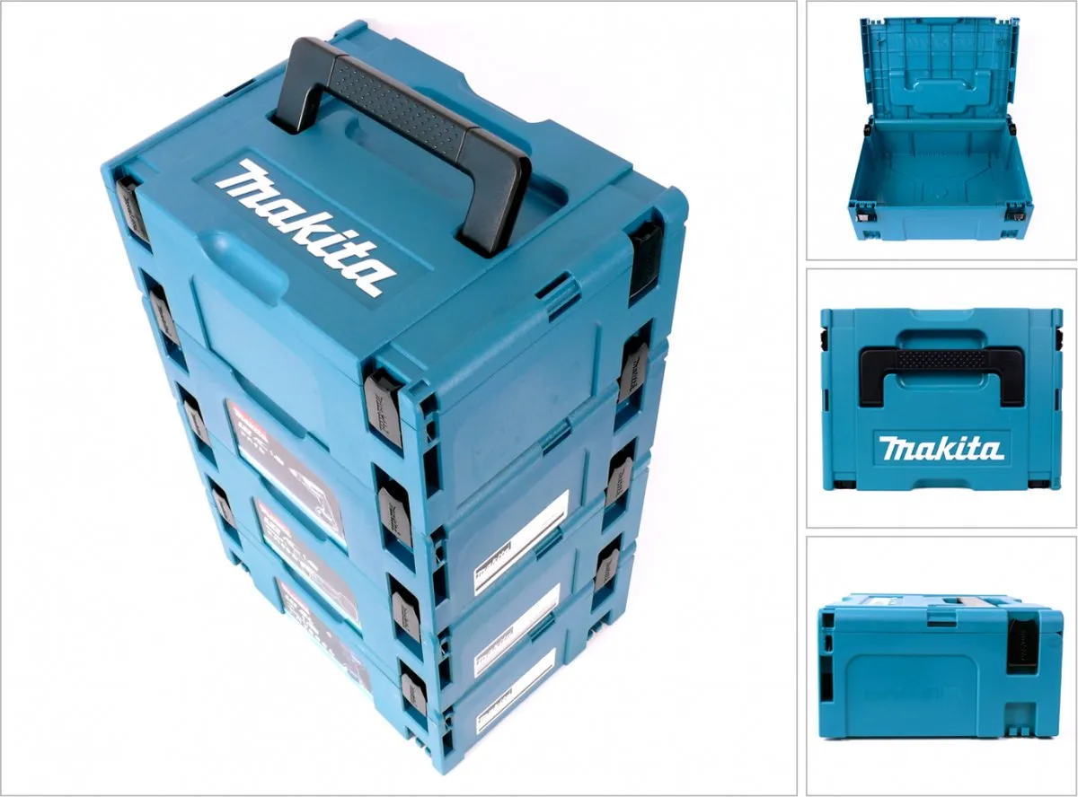 Makita MAKPAC 2 Transportbox 4-delig - Turquoise - afbeelding 2 van 5