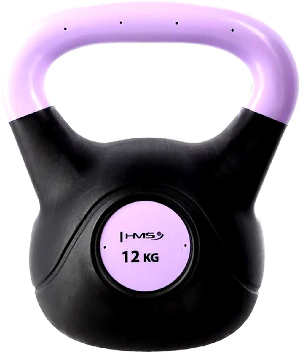 HMS Kettlebell 12kg Composiet - Zwart/Lichtpaars - afbeelding 6 van 6