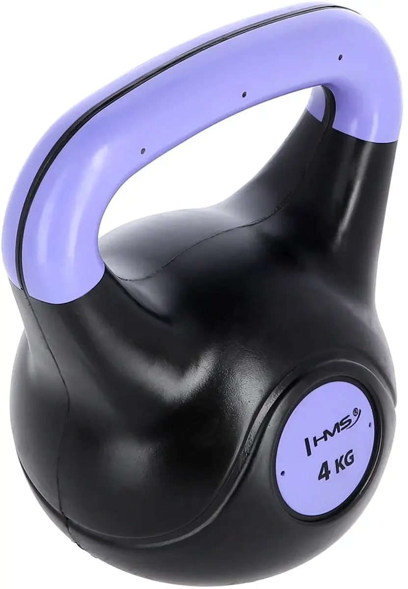 HMS Kettlebell 12kg Composiet - Zwart/Lichtpaars