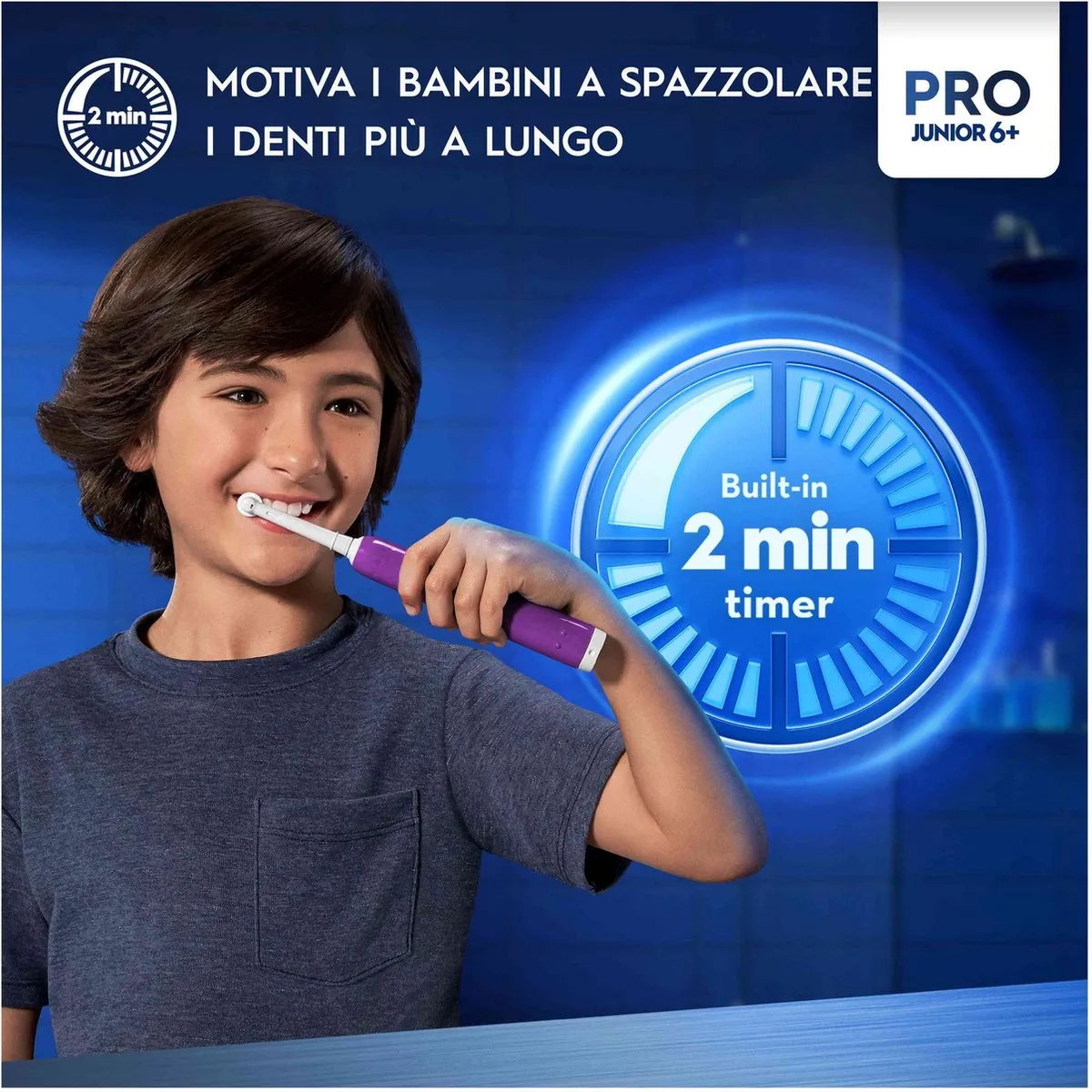 Oral-B PRO Junior 6+ Elektrische Tandenborstel - Paars - afbeelding 6 van 6