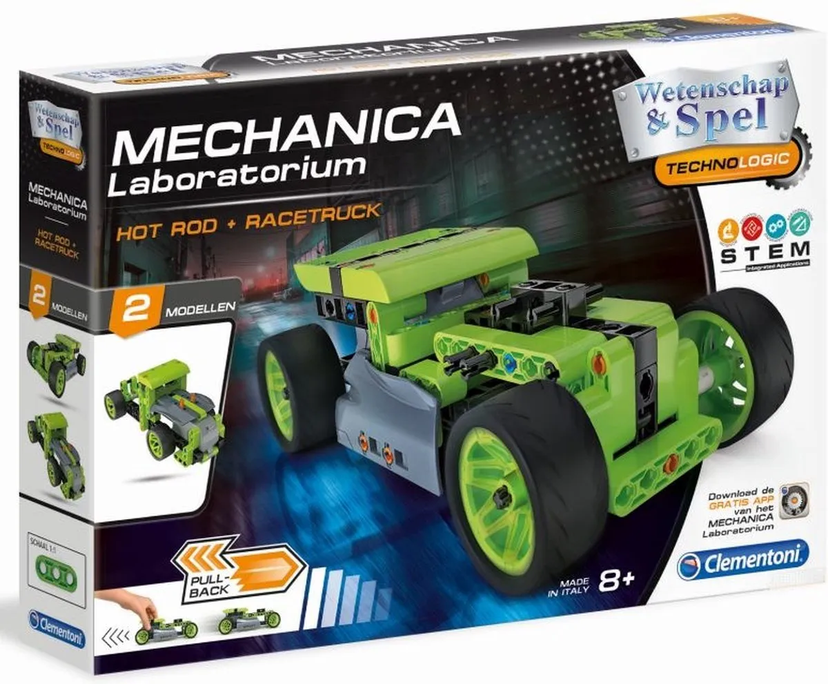Clementoni Mechanica Laboratorium Showwagen Pullback - 130 Onderdelen - Multicolor