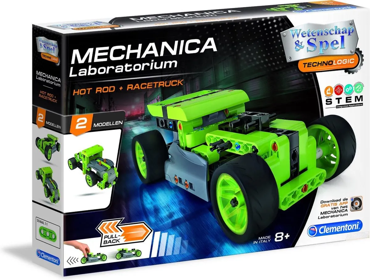 Clementoni Mechanica Laboratorium Showwagen Pullback - 130 Onderdelen - Multicolor