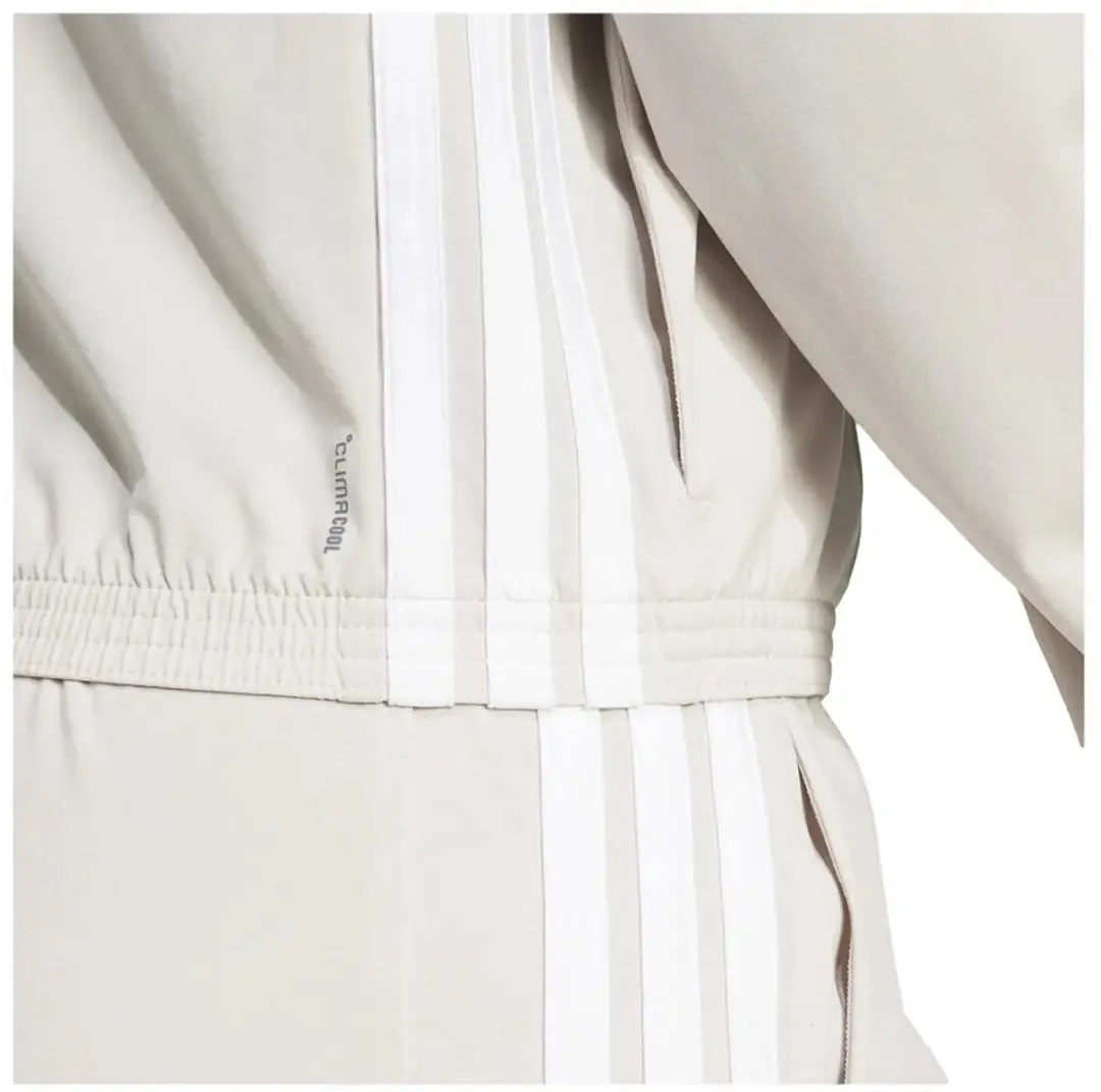 Adidas Train Essentials 3 Stripes Woven Warm Up Sweatshirt - L - Beige