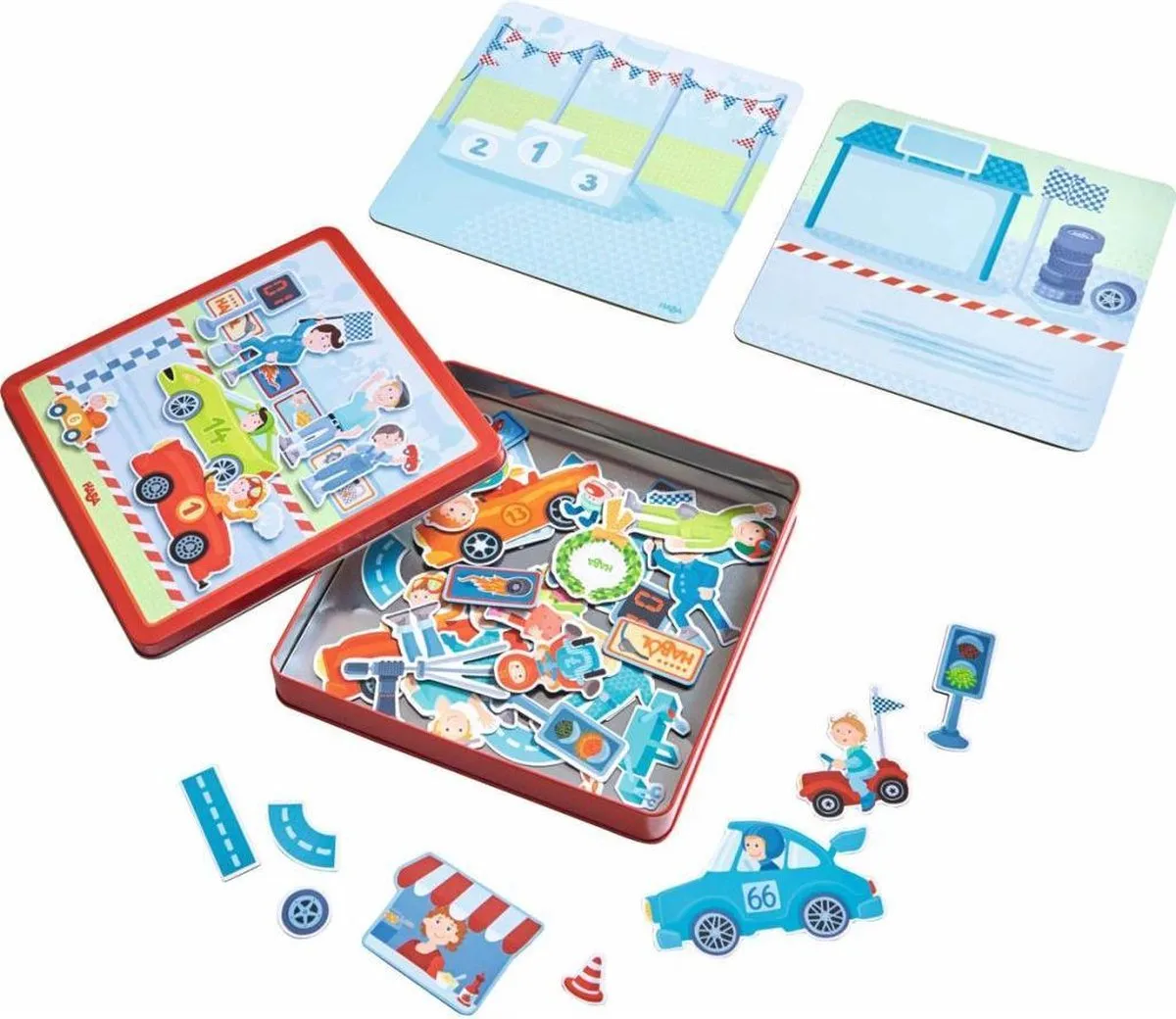Haba Magneetspeldoos Snelle Sportwagens 112-delig