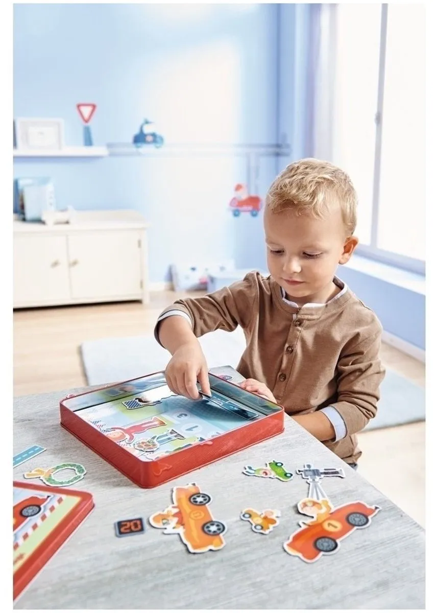 Haba Magneetspeldoos Snelle Sportwagens 112-delig - Multicolor