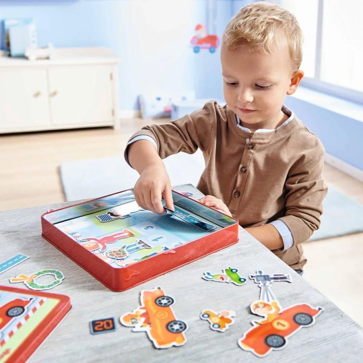 Haba Magneetspeldoos Snelle Sportwagens 112-delig - Multicolor