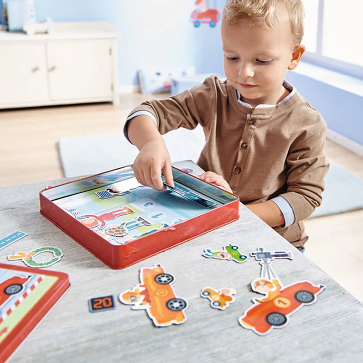 Haba Magneetspeldoos Snelle Sportwagens 112-delig - Multicolor