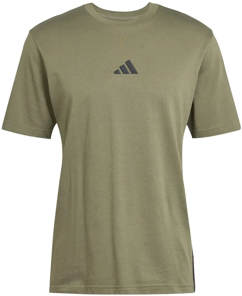 Adidas Essentials 3 Stripes T-shirt - Olive Strata - XL