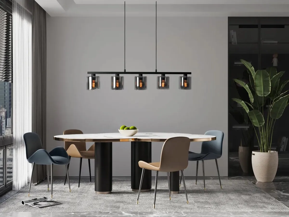 EGLO Cadley Hanglamp | E27 | 121 cm | Rookglas - Smoke glas | Zwart