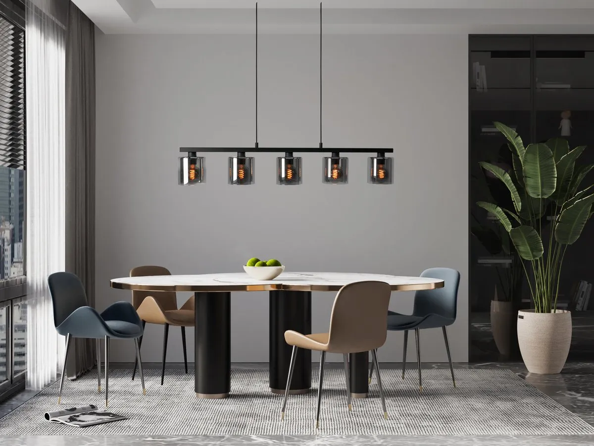 Eglo Cadley Hanglamp 121cm - 5 Lichthoorns - Zwart - afbeelding 6 van 6