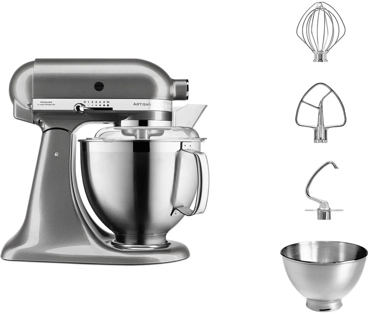KitchenAid Artisan 5KSM185PS Keukenmachine 300W - 4,8L - Zilver