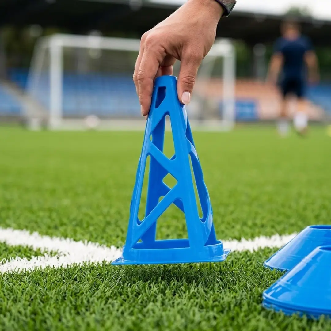 NUVEX Blauwe Windbestendige Sportkegels 23cm - 10 Stuks