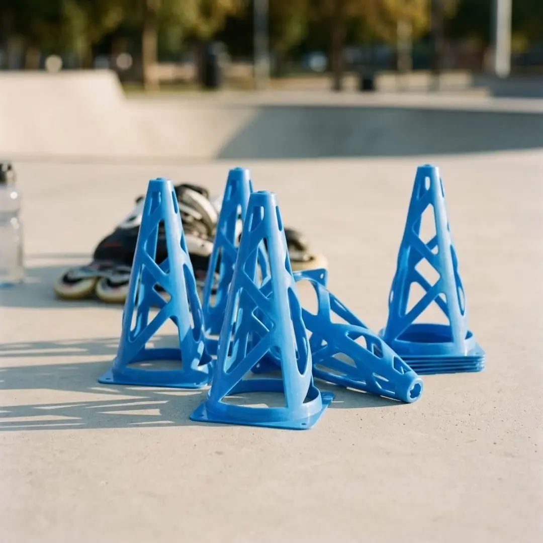 NUVEX Blauwe Windbestendige Sportkegels 23cm - 10 Stuks