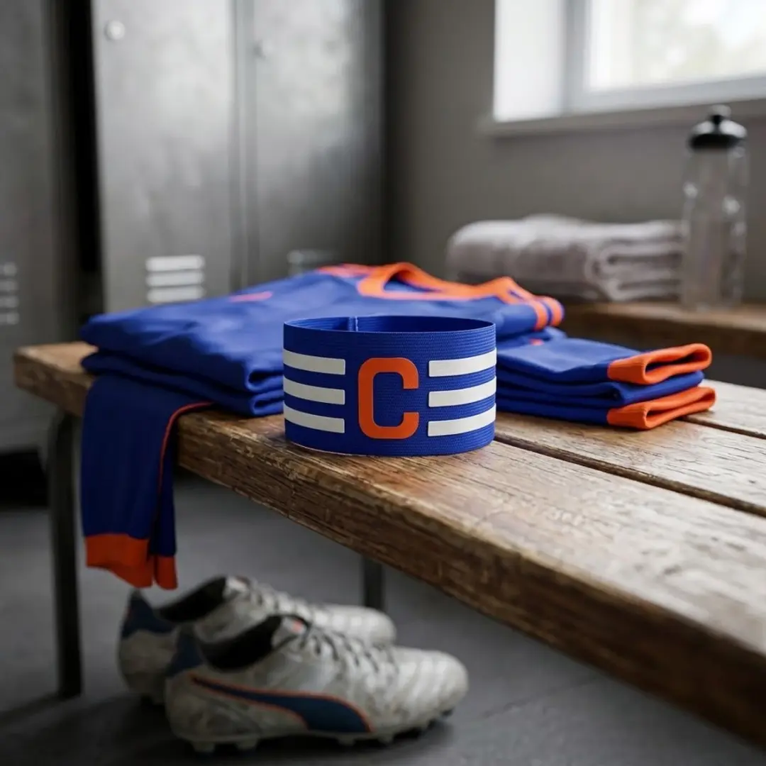 NuveX Aanvoerdersband Voetbal - Blauw - Elastisch - Met C-letter
