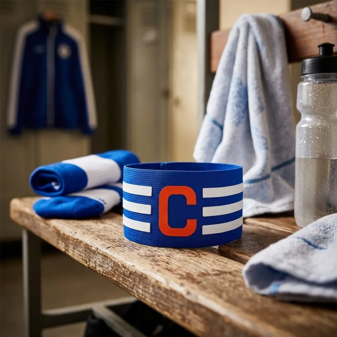 NuveX Aanvoerdersband Voetbal - Blauw - Elastisch - Met C-letter