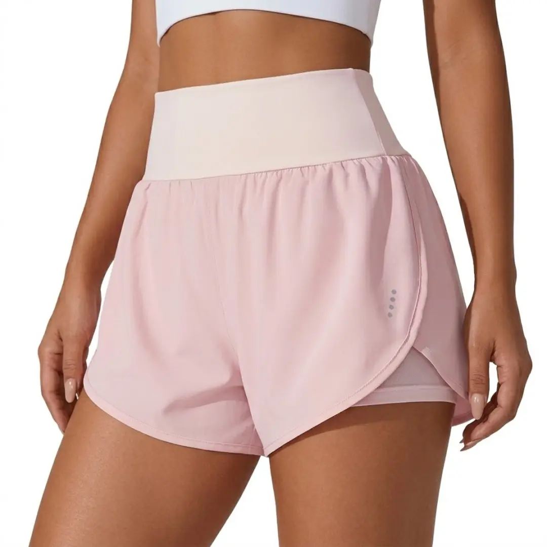 NuveX Roze Dames Sport Shorts Hoge Taille