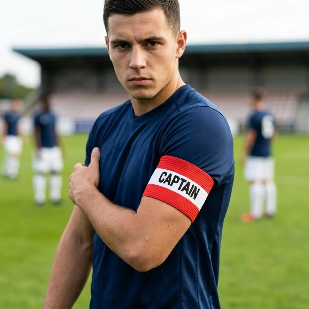 NuveX Aanvoerdersband Voetbal - Rode 12cm