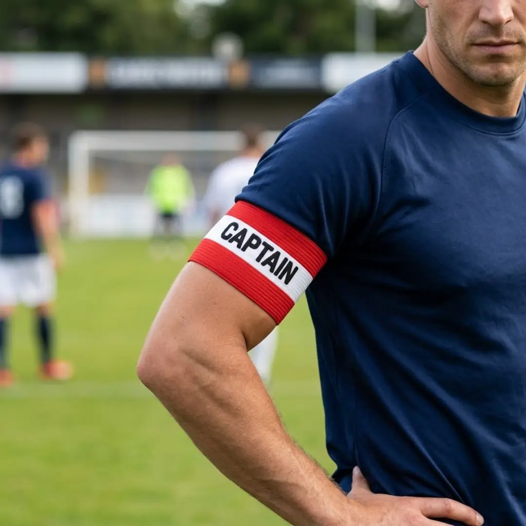 NuveX Aanvoerdersband Voetbal - Rode 12cm