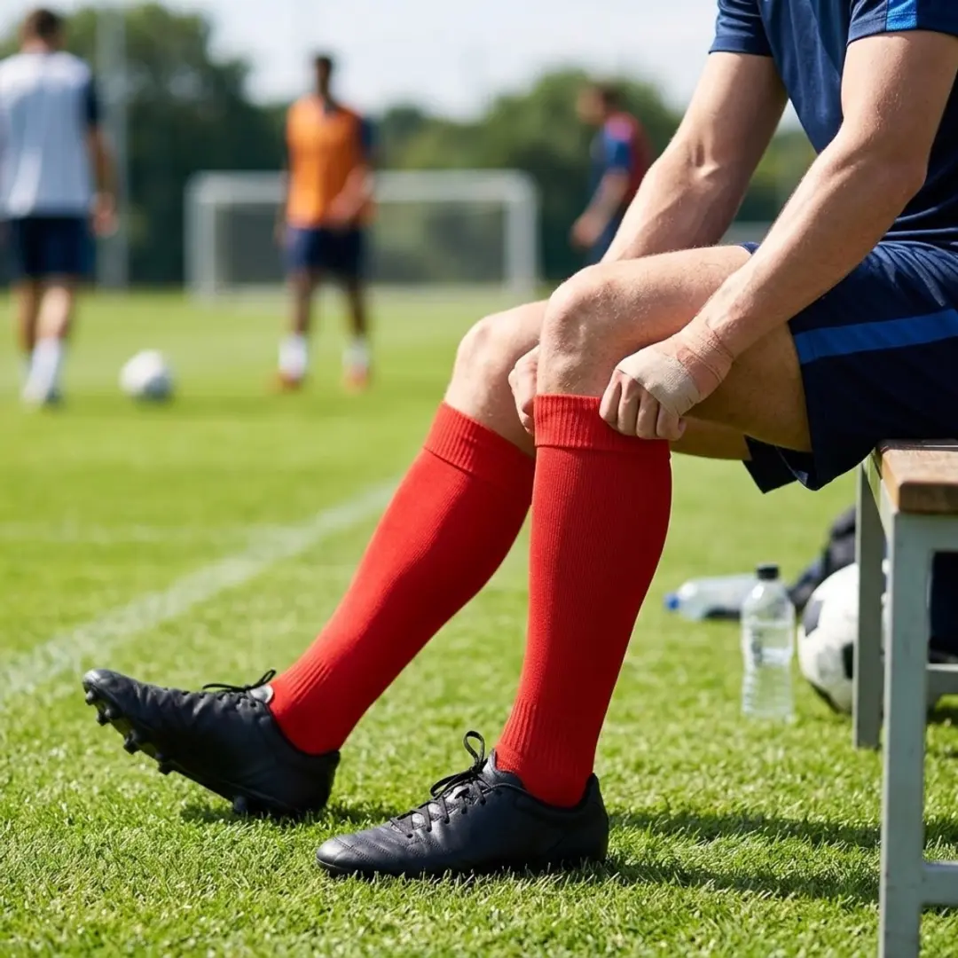 NUVEX Rode Voetbalsleeves Compressie - One Size - afbeelding 4 van 6