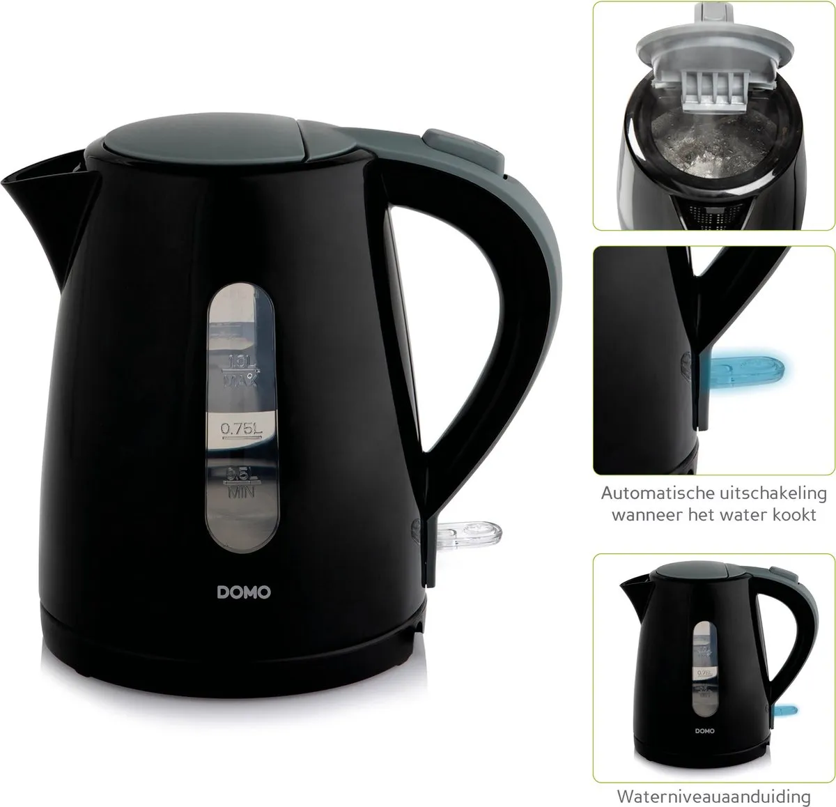 Domo DO9198WK Waterkoker 2200W - 1L - Zwart
