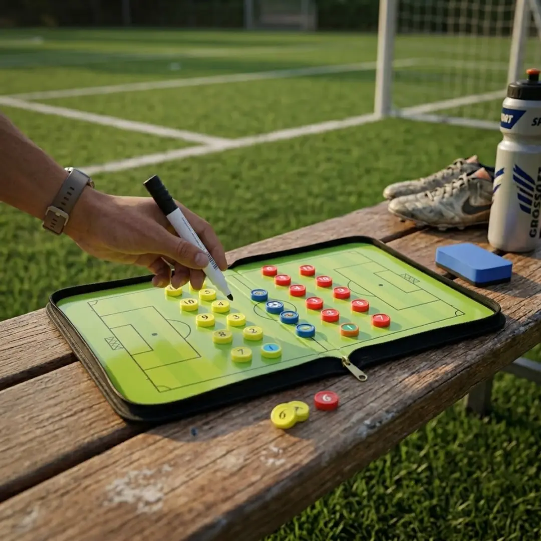 NuveX Tactiekbord Voetbal Opvouwbaar Groen - Magnetisch met fiches & marker