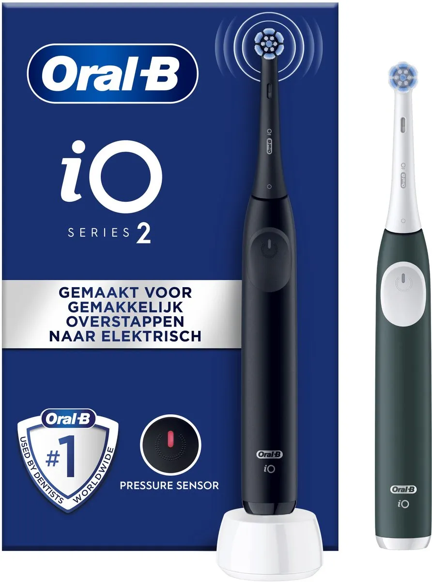 Oral-B iO2 Elektrische Tandenborstel - 2 Stuks - Night Black & Forest Green