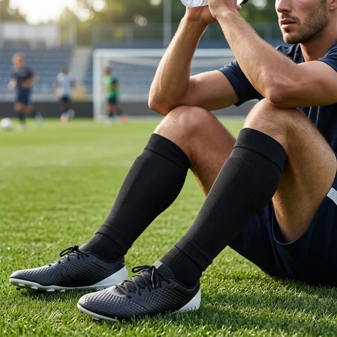 NUVEX Compressie Voetbalsokken Zwart - One Size - afbeelding 3 van 6