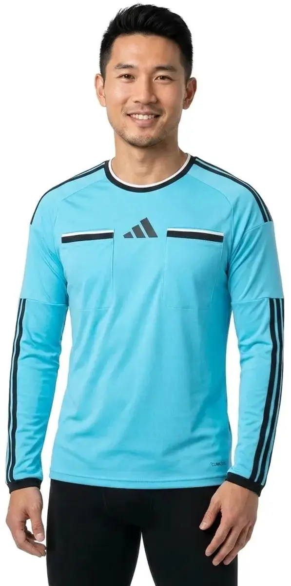 Adidas Referee 26 T-shirt Lange mouwen - M - Bright Cyan/Black