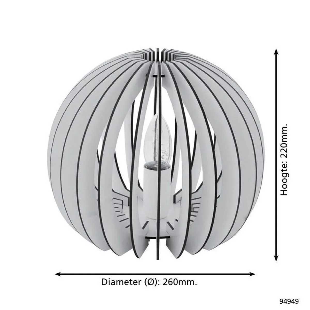 Eglo Cossano Tafellamp - Ø26cm Wit