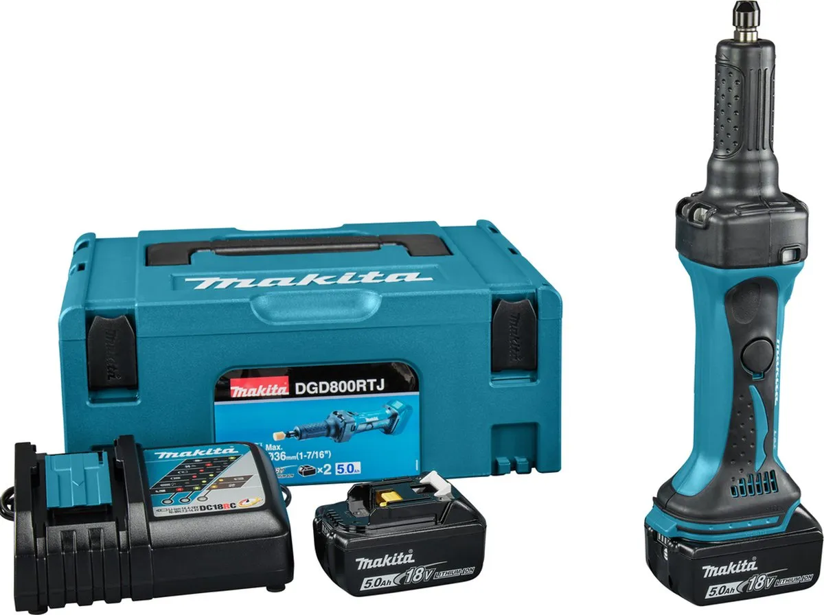 Makita DGD800RTJ Rechte Slijper - 18V - 2x Accu